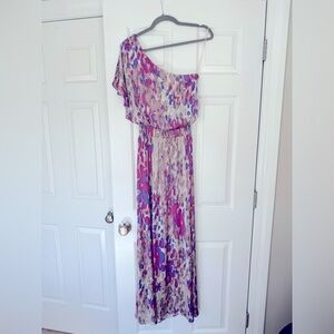 Gorgeous satin one shoulder maxi dress